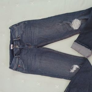 Hudson collin midrise distressed skinny jeans size 27
